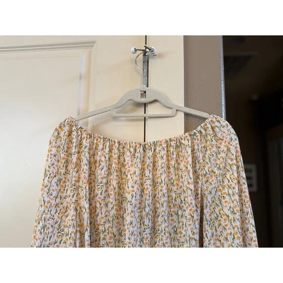 CeCe Women's Flowy Lightweight NWT Floral Print Summery Split Sleeve Blouse XL - Picture 10 of 13